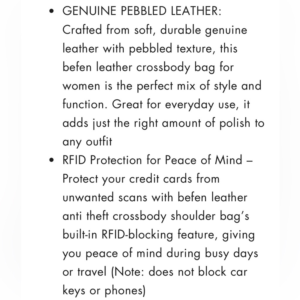 befen RFID Genuine Leather Crossbody Bag In Blue - Picture 10 of 14